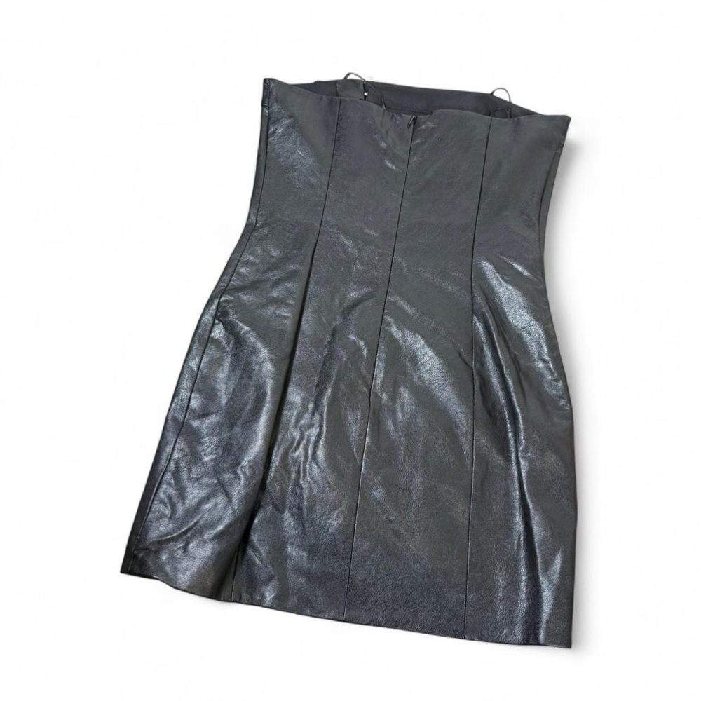 Amanda Uprichard Edison Faux Leather Strapless Mini Dress NWOT - Picture 7 of 7